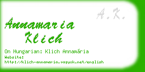 annamaria klich business card